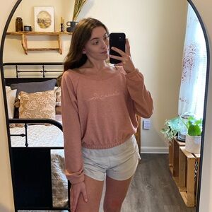 Victoria Secret Blush Pink Super Soft Embroidered Pullover — Women’s S